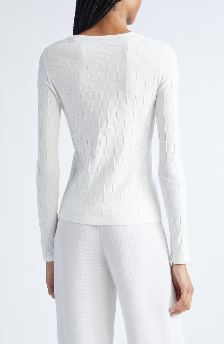 Emporio Armani Checkered Sweater, Alternate, color, Solid White