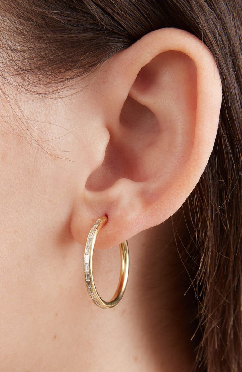 Spinelli Kilcollin Miri Diamond Hoop Earrings, Alternate, color, Yellow Gold