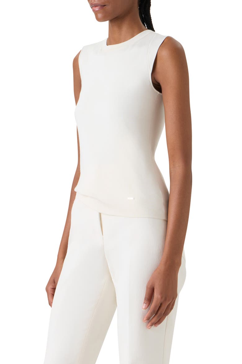 Sleeveless Silk Sweater, Alternate, color, ECRU