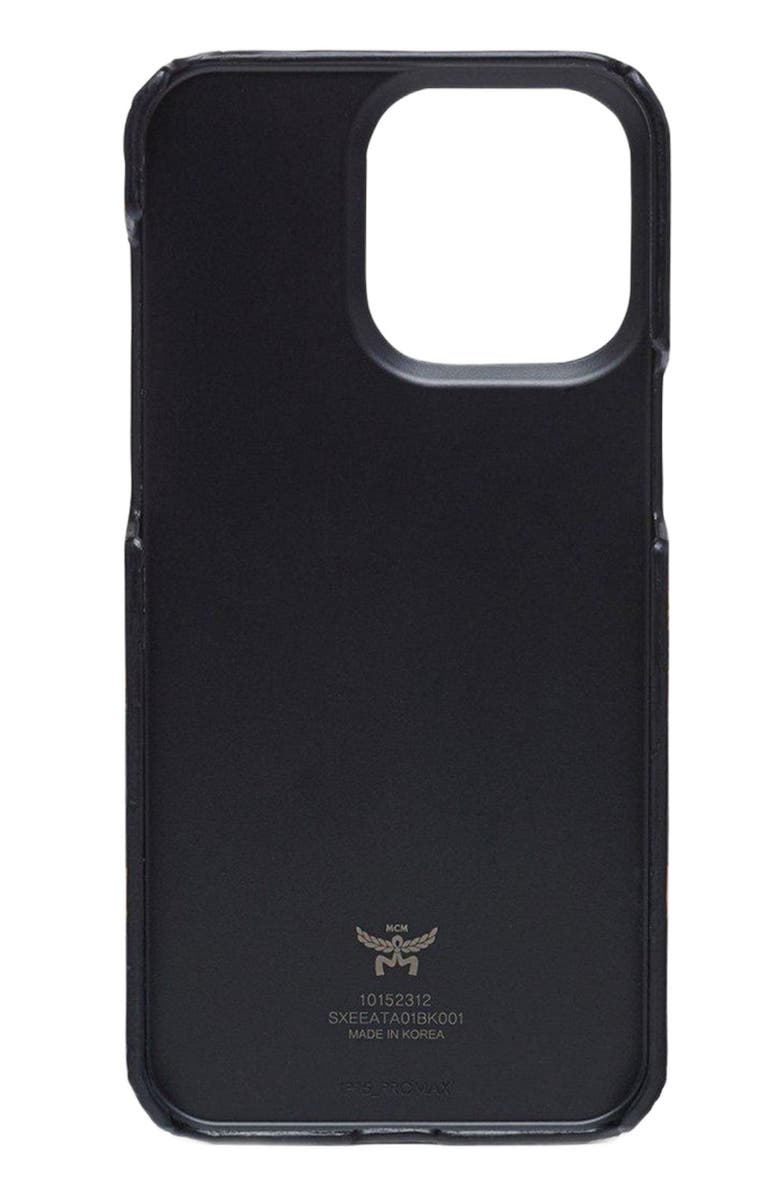 MCM iPhone 15 Pro Max Case w/ AirPods Pro Charm in Maxi Visetos, Alternate, color,