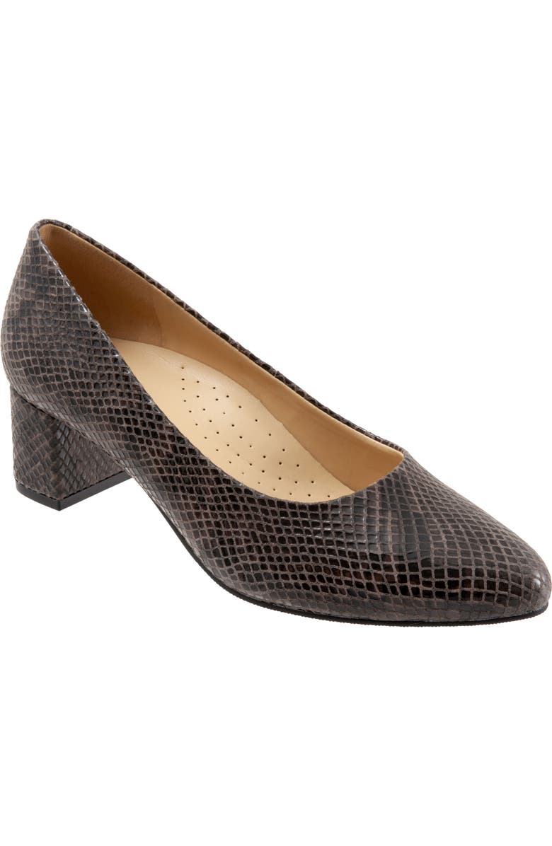 Trotters Kari Pointy Toe Pump, Main, color, Dark Grey Leather
