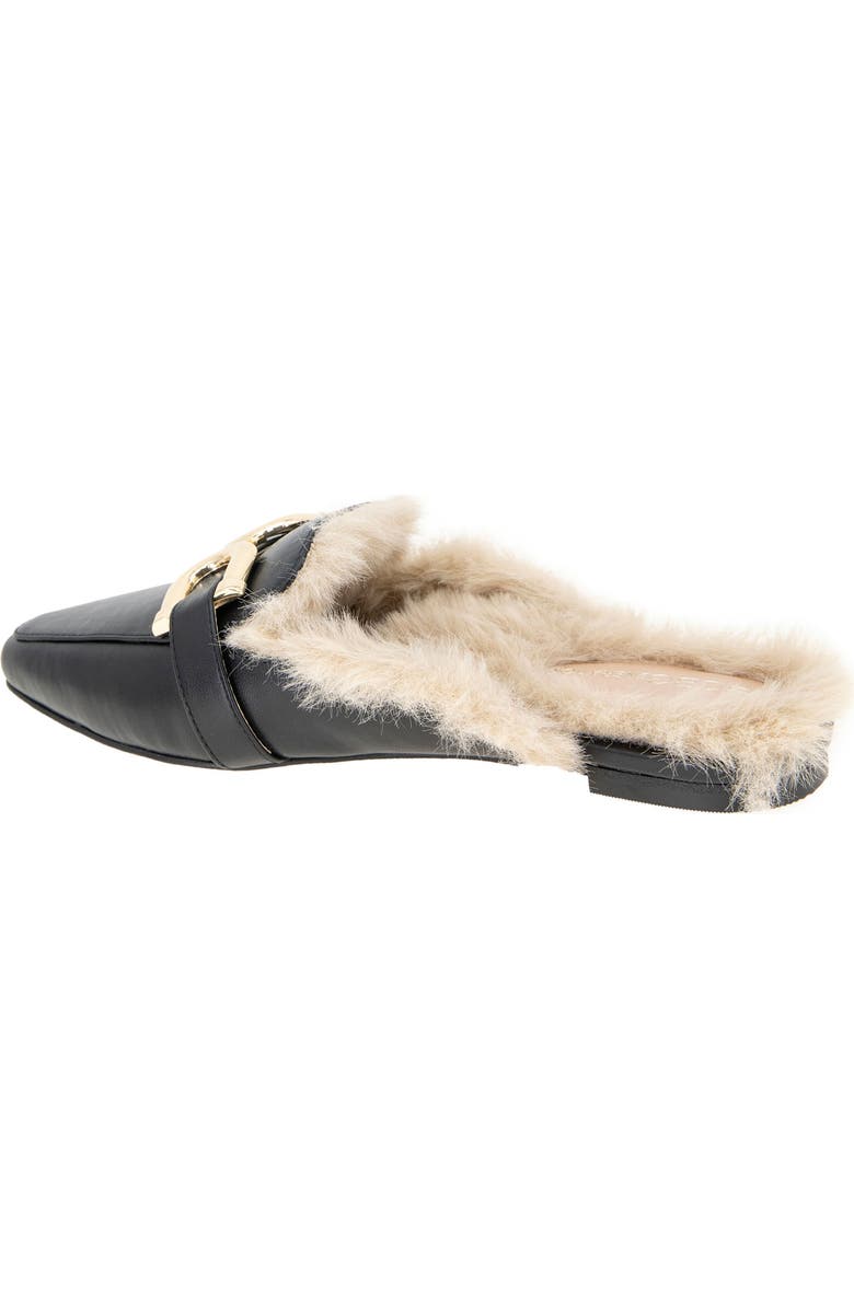 BCBGeneration Tara Bit Mule, Alternate, color, Black/Faux Fur