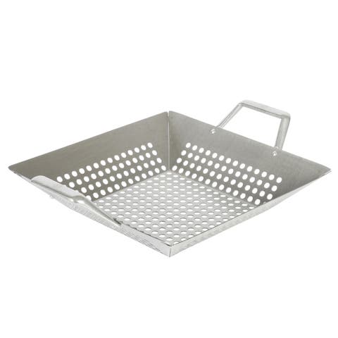 Amber 12 Inch Square Cast Aluminum BBQ Grill Topper with Handles