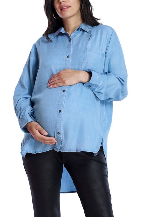 Long Sleeve Button-Up Poplin Shirt