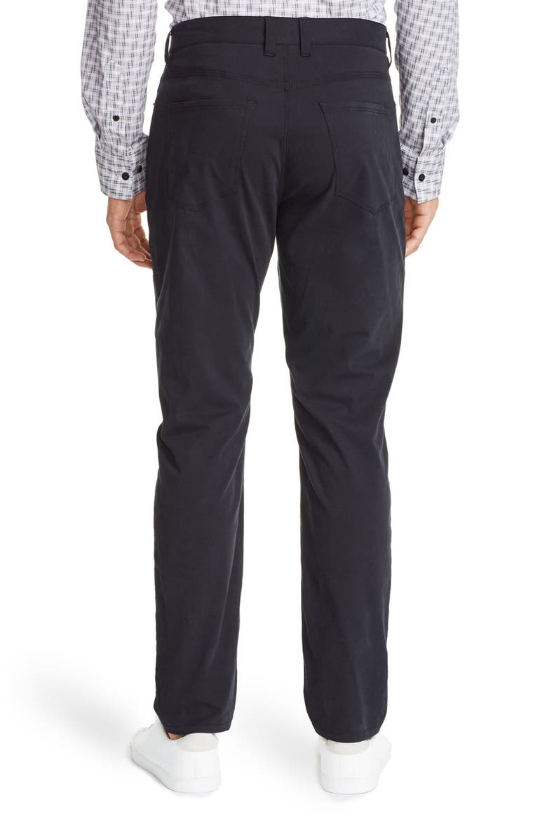Leone Slim Straight Leg Twill Pants, Alternate, color, BLACK