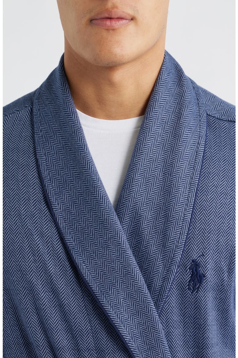 Herringbone Twill Robe, Alternate, color, NAVY/ TEMPEST/ CRUISE