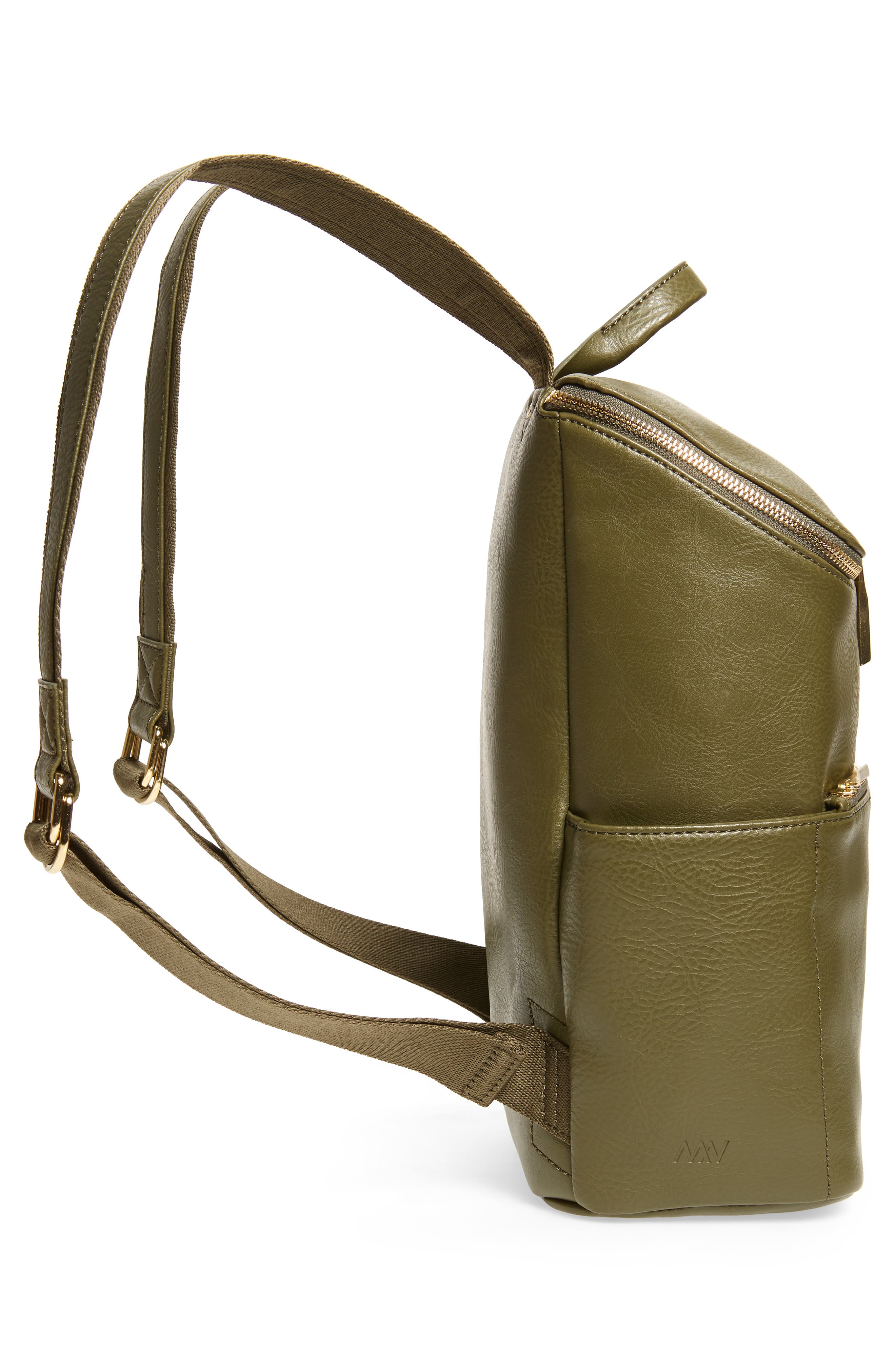 'Brave' Faux Leather Backpack, Alternate, color, LEAF