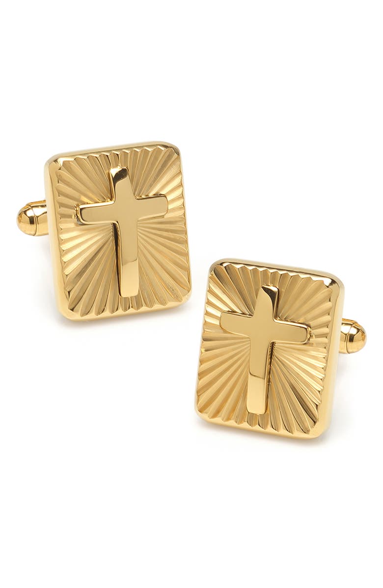 Cufflinks, Inc. Radiant Cross Cuff Links, Main, color, Gold