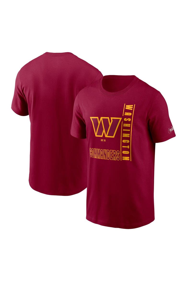 Men's Nike  Burgundy Washington Commanders Lockup Essential T-Shirt, Main, color, Burgundy