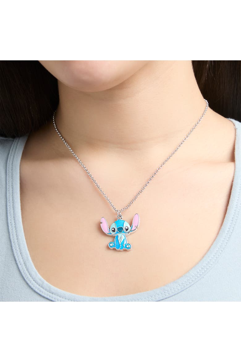 Lilo & Stitch Jewelry Set, Flower Charm Hoop Earrings, 16+3" Necklace, Alternate, color, Multicolor
