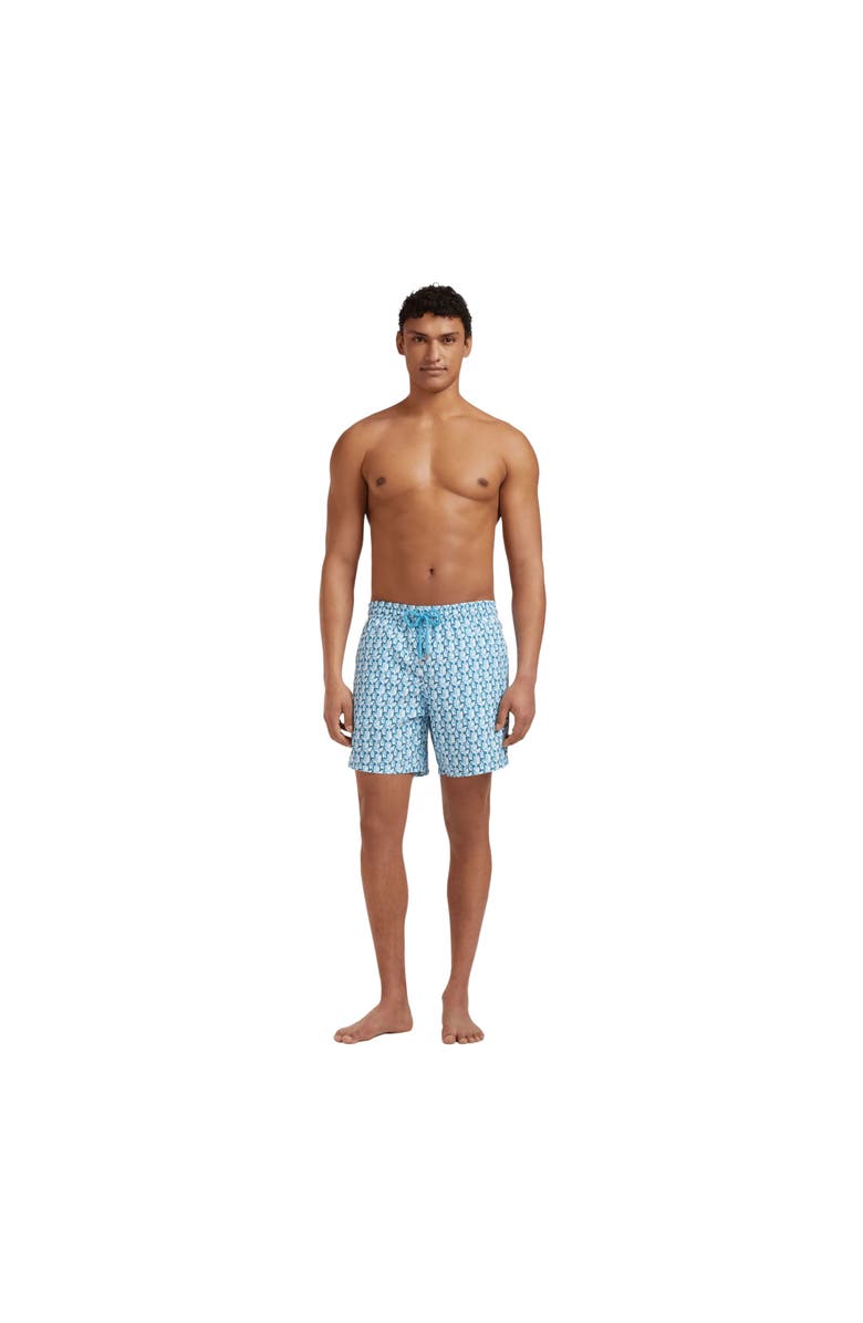 Vilebrequin Men Swim Shorts Turtles Net, Alternate, color, White