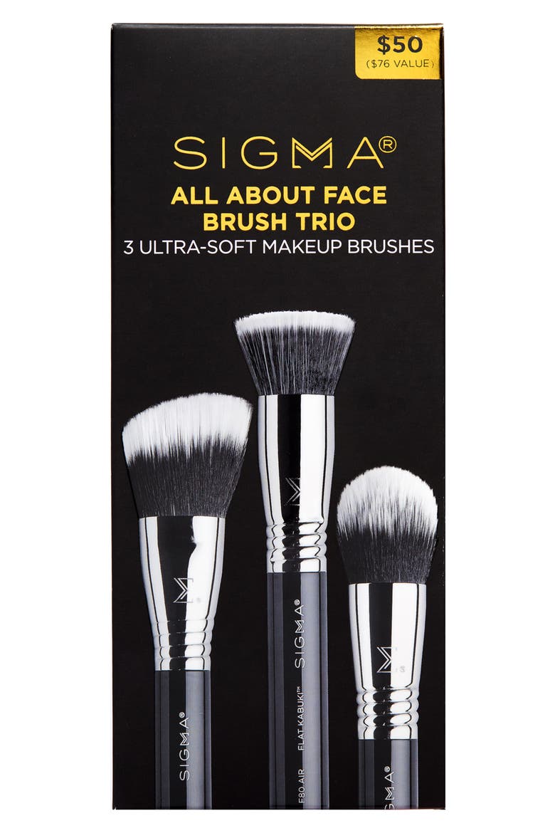 All About Face Makeup Brush Trio Set $76 Value, Alternate, color, NONE