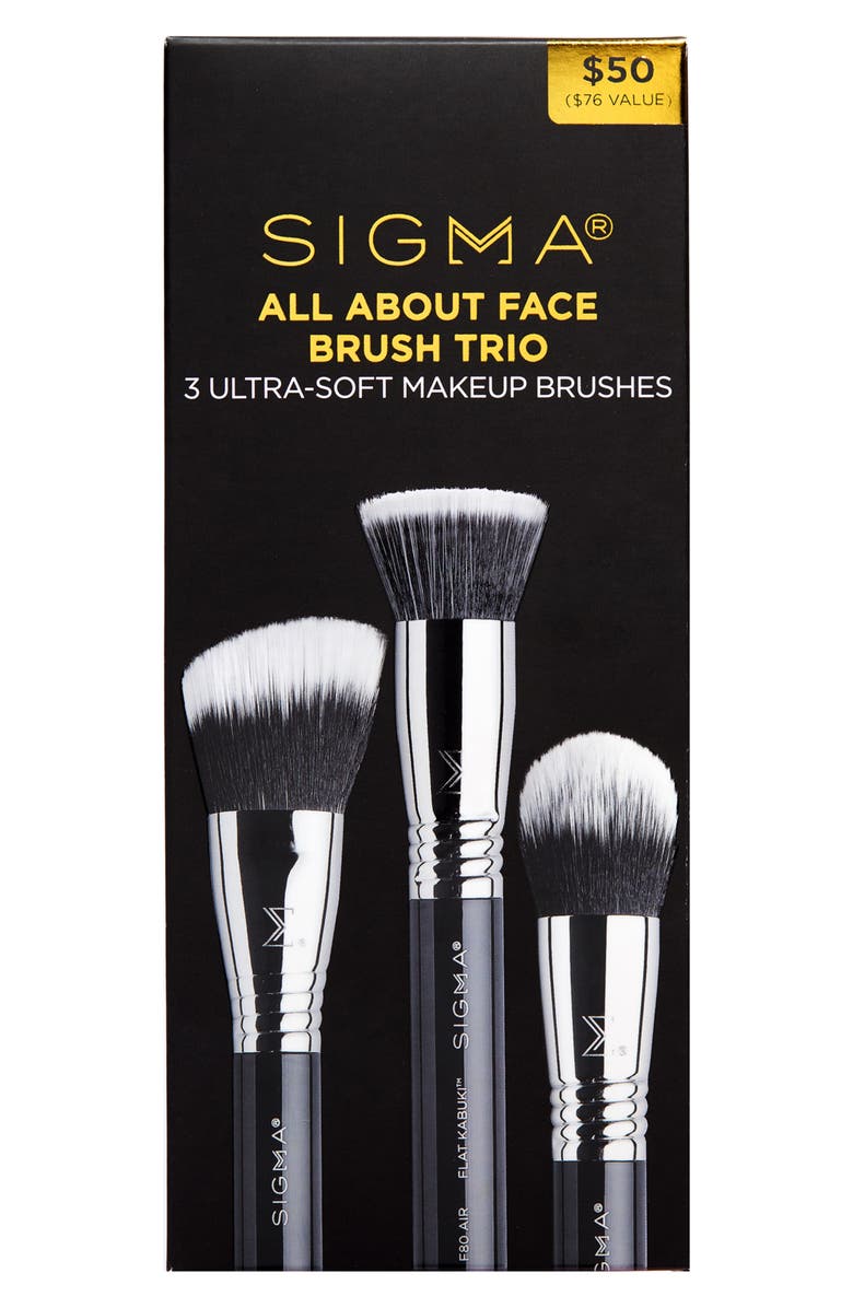 Sigma Beauty All About Face Makeup Brush Trio Set $76 Value, Alternate, color,