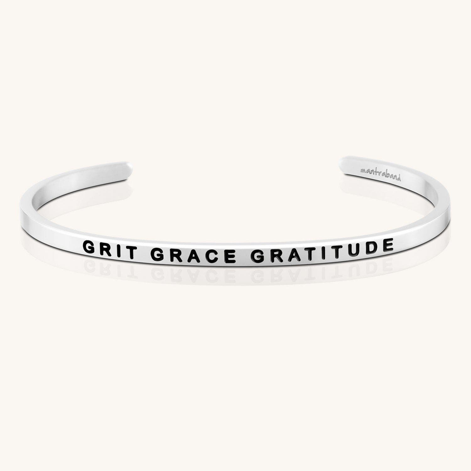 Mantra Grit Grace Gratitude Bracelet In Metallic