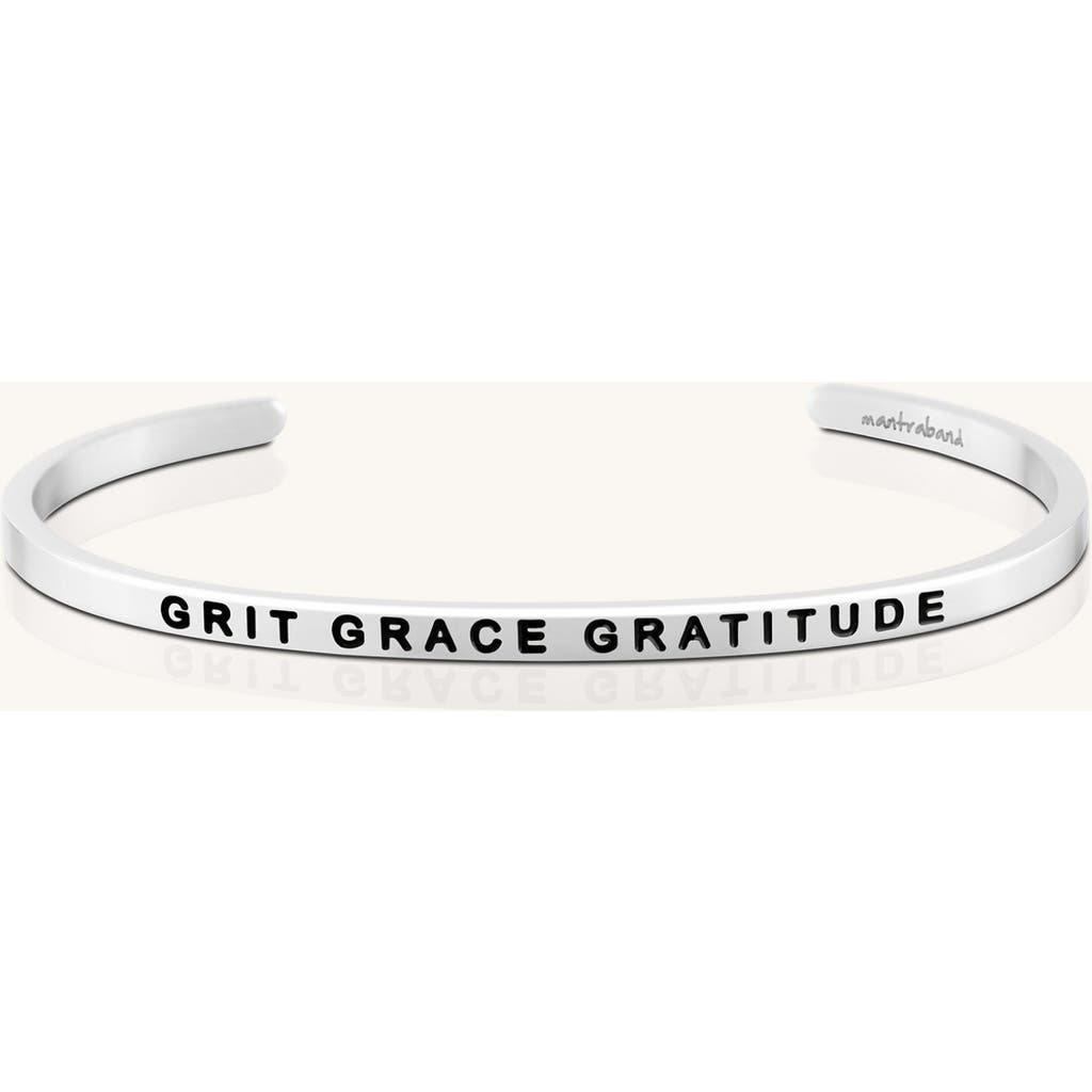 Mantra Grit Grace Gratitude Bracelet In Metallic