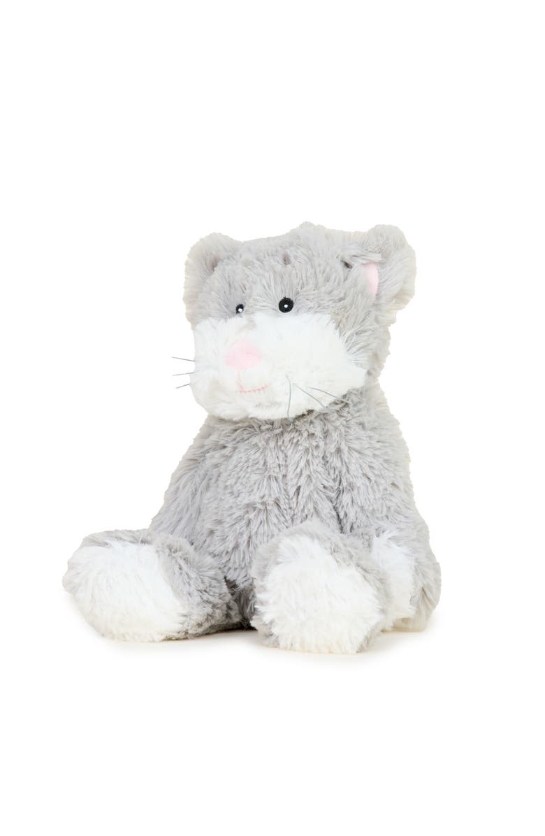 Warmies Cat Plush Toy, Main, color, Medium Gray