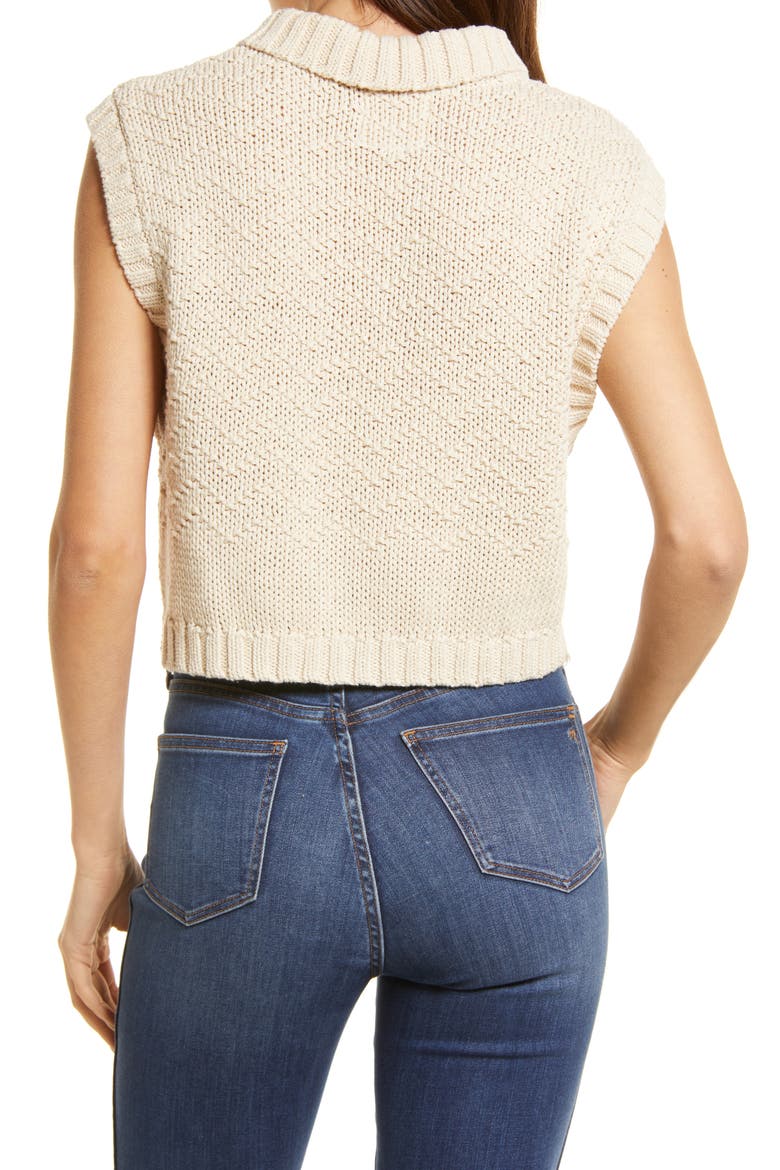 Winding Road Crop Sweater Tank, Alternate, color, NATURAL