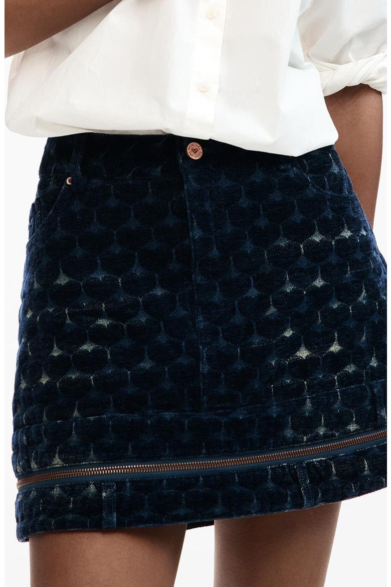 Denim Miniskirt, Alternate, color, DARK BLUE