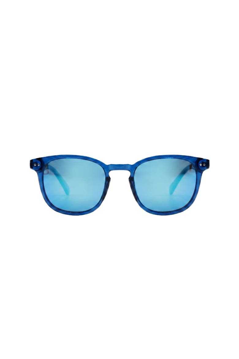 Color 22 Wooden Temple Polarized Sunglasses, Main, color, Blue