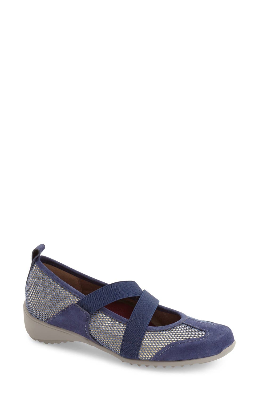 'Zip' Mary Jane Flat, Main, color, BLUE COMBO