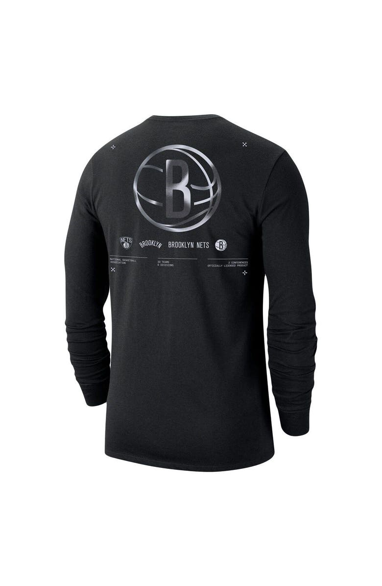 Nike Men's Nike Black Brooklyn Nets Essential Air Traffic Control Long Sleeve T-Shirt, Alternate, color, Black