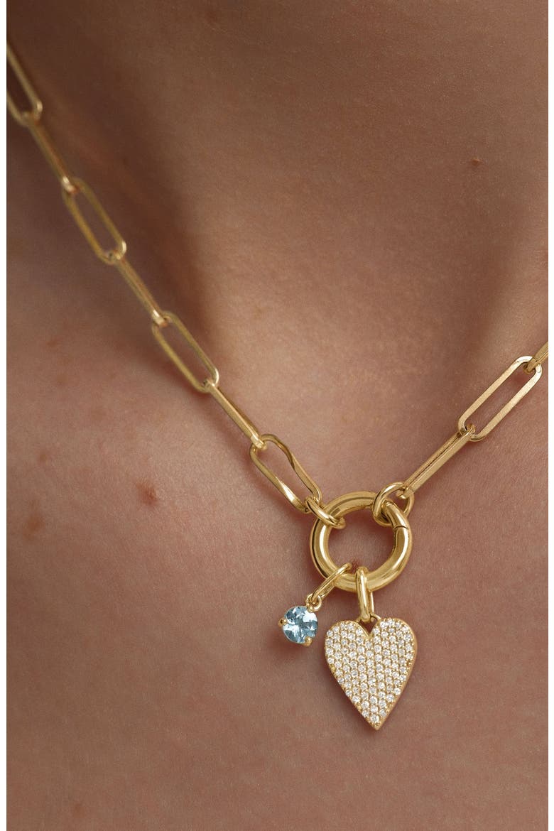 Pavé Diamond Heart Pendant, Alternate, color, Yellow Gold