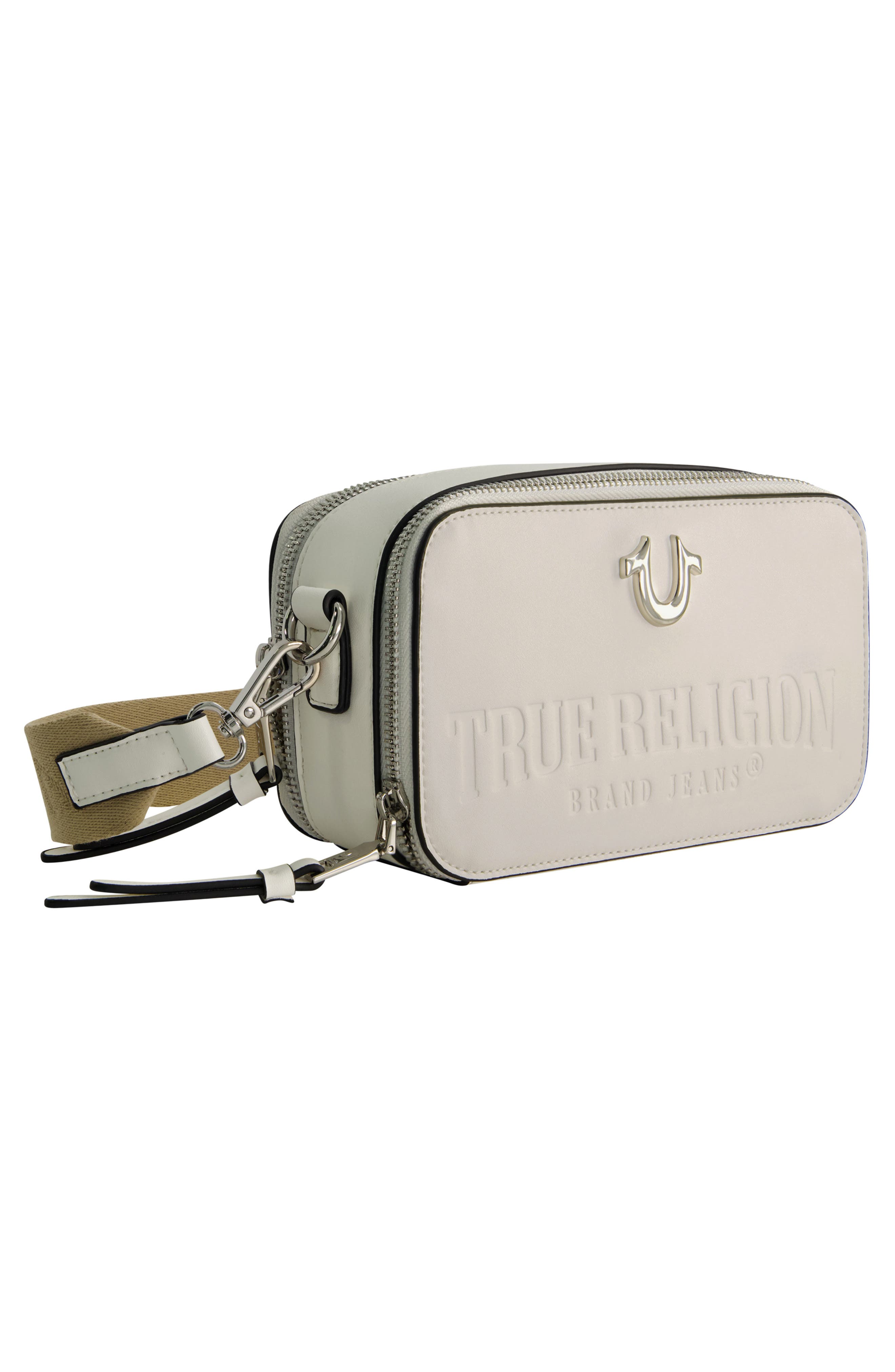 Double-Zip Horseshoe Camera Bag, Alternate, color, WHITE