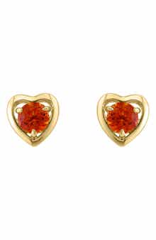 EFFY Round Citrine Heart Stud Earrings