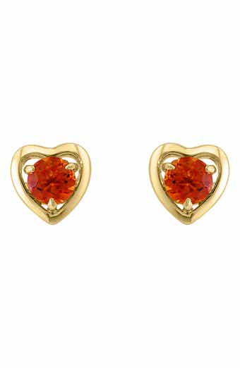 EFFY Round Citrine Heart Stud Earrings