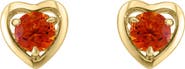 EFFY Round Citrine Heart Stud Earrings