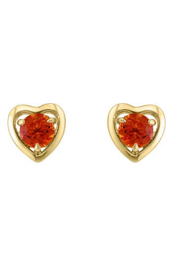 Effy Round Citrine Heart Stud Earrings In Yellow