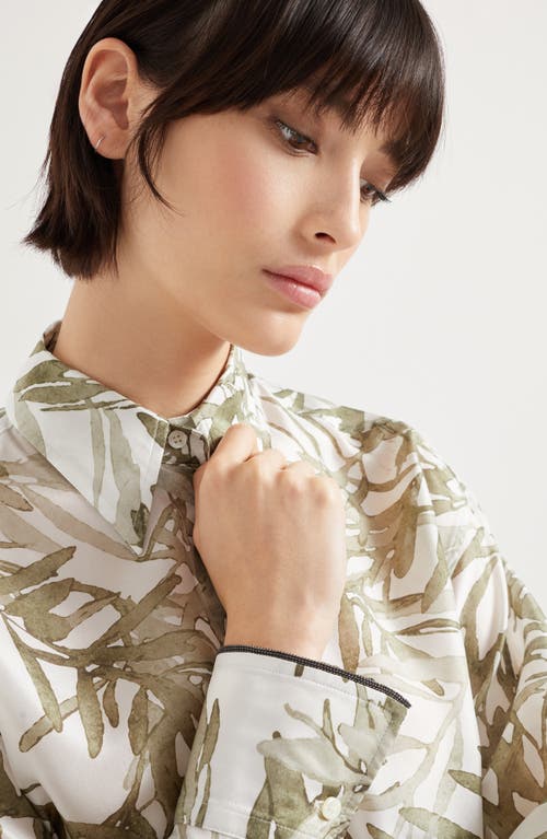 Brunello Cucinelli Silk Shirt Shirt And Blouse Multicolor In Green