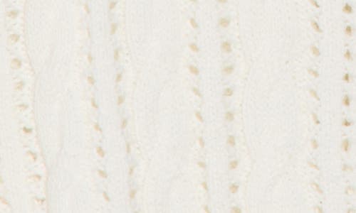 Vigoss Crop Pointelle Short Sleeve Cardigan In Sand