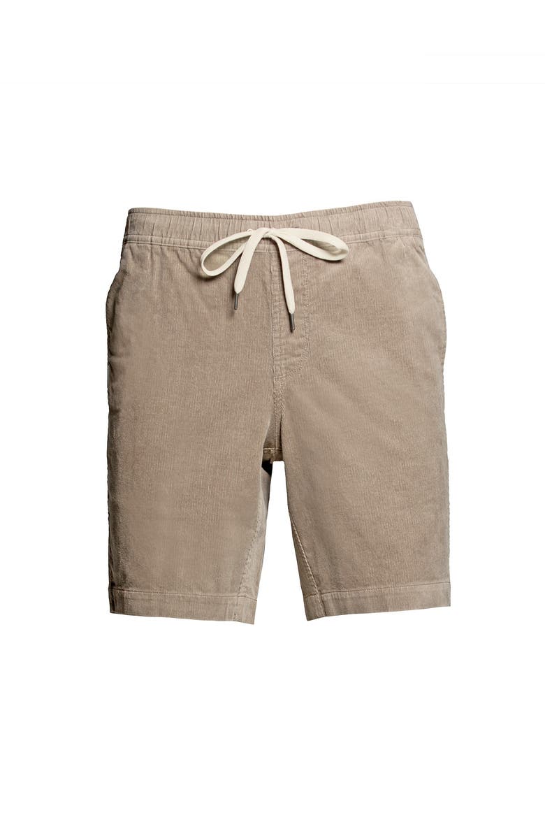 Single Stitch Drawstring Corduroy Shorts, Alternate, color, Tan