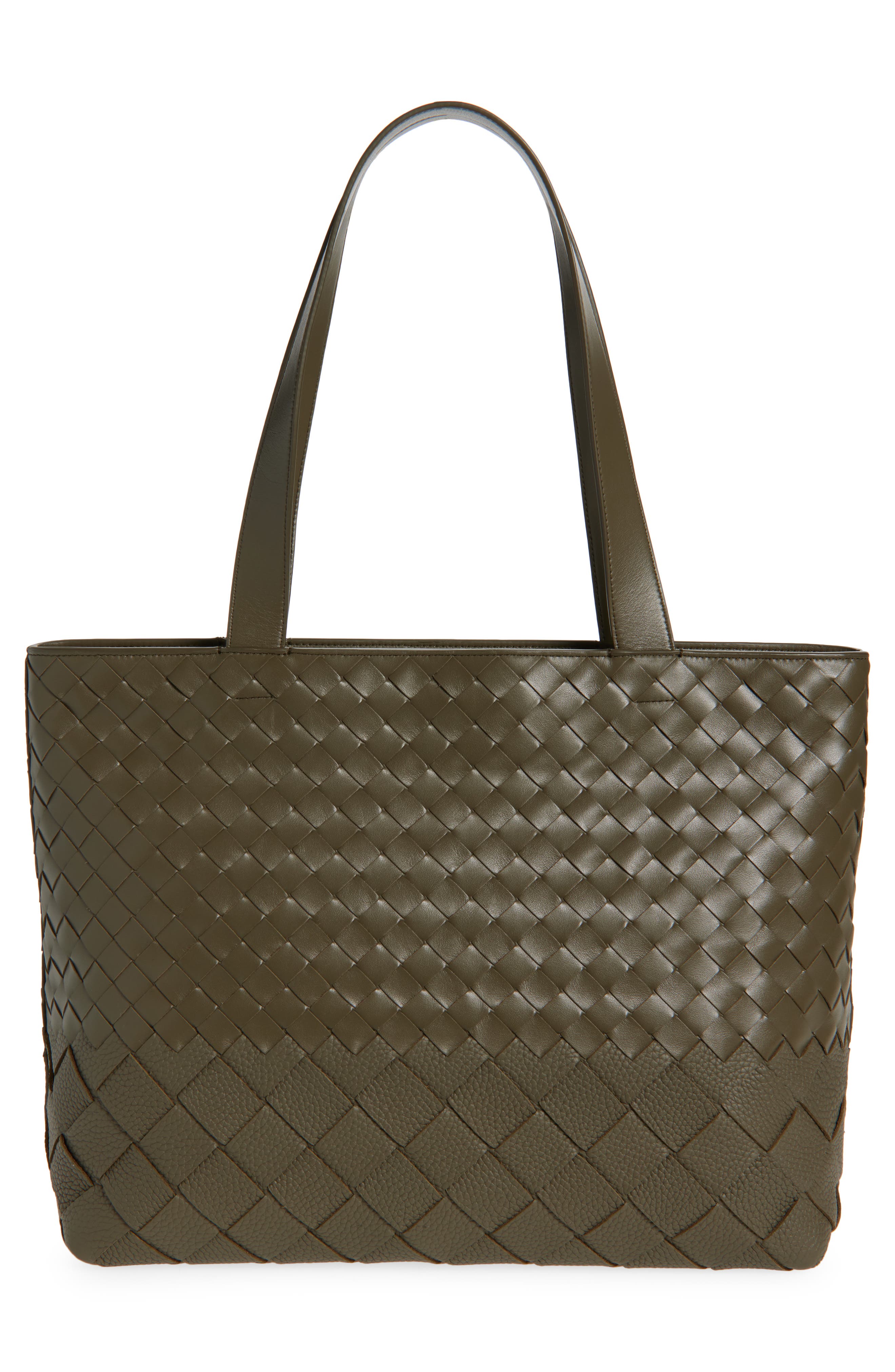 Bottega Veneta Small Intrecciato Leather Zip Tote, Alternate, color, Cypress-Silver