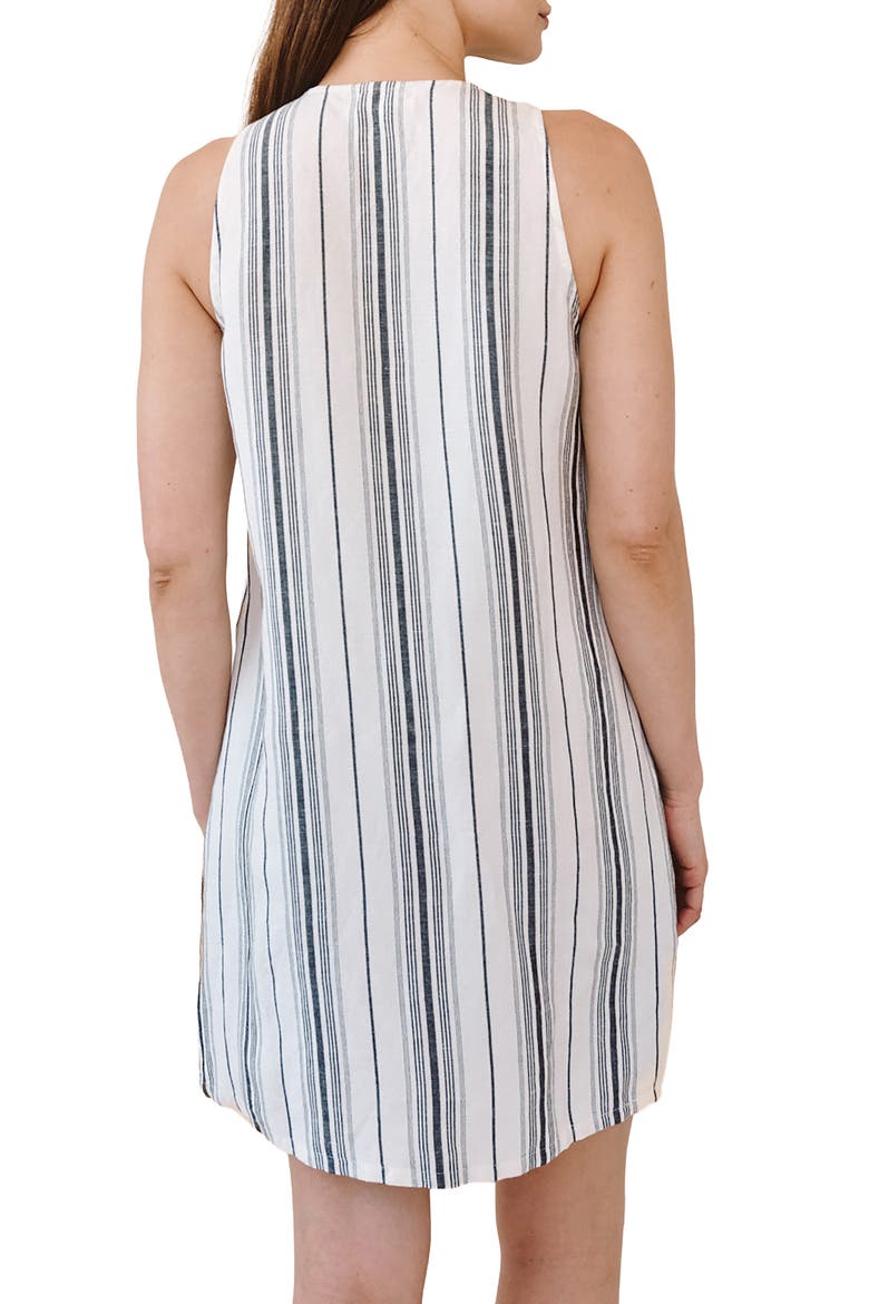 Stripe Lace-Up Sleeveless Minidress, Alternate, color, BOARDWALK STRIPE
