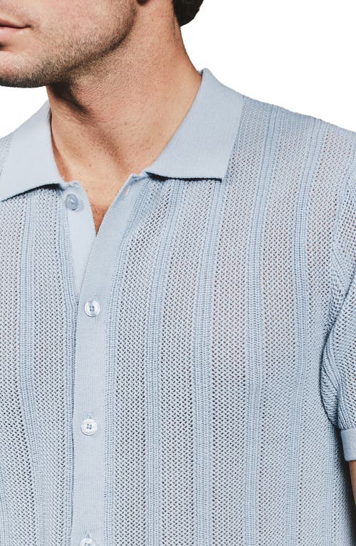 7 Diamonds Kellan Knit Short Sleeve Button-up Shirt In Blue