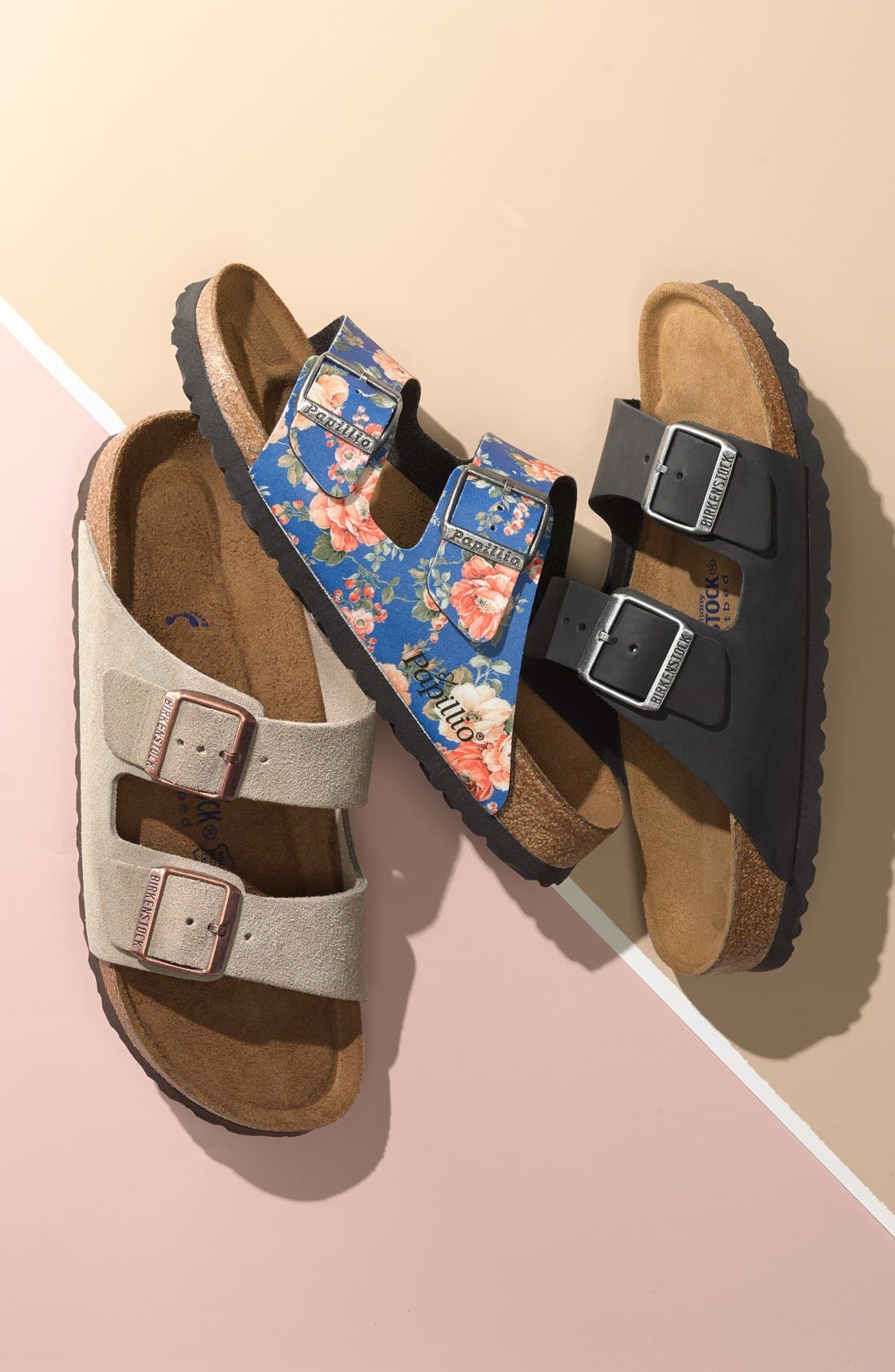 'Arizona' Floral Print Sandal, Main, color, RAMBLING ROSE BROWN