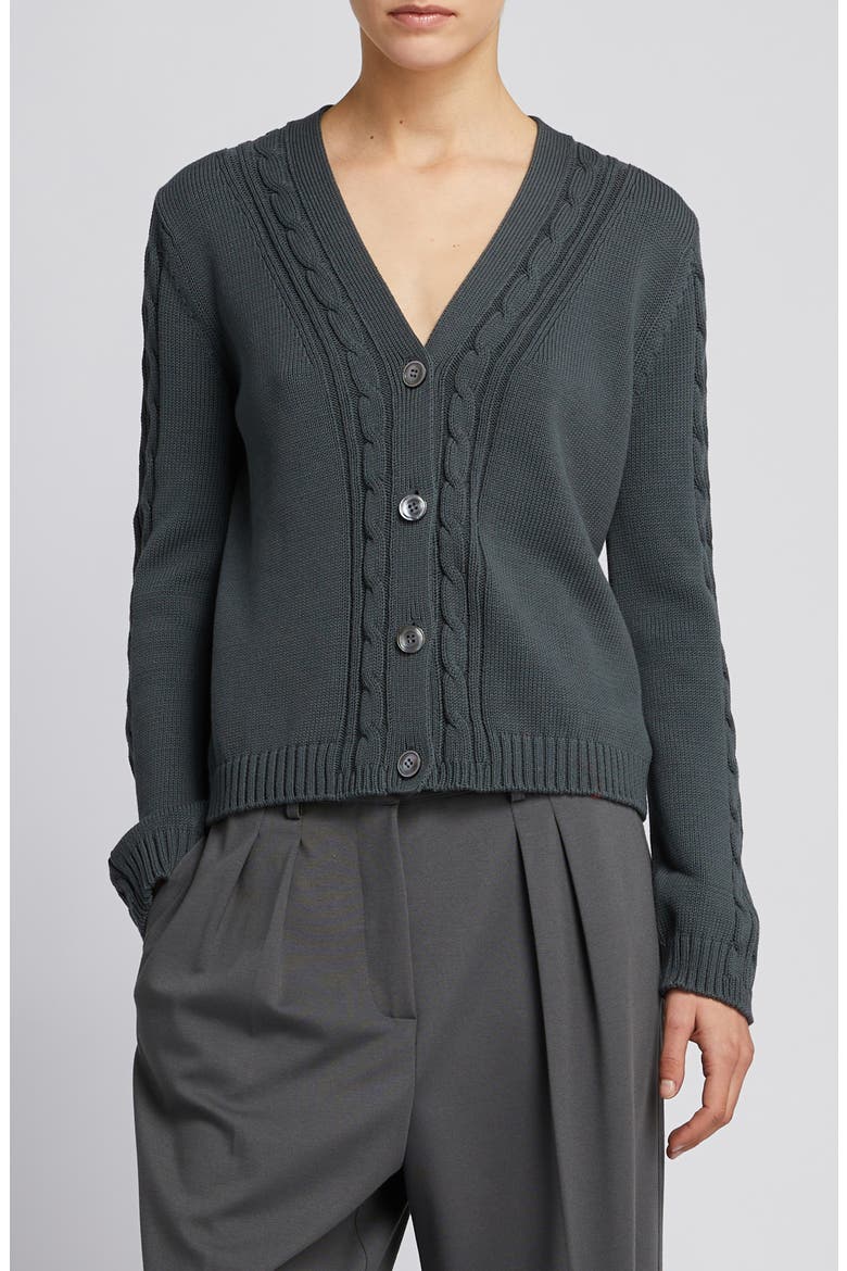 Master Cable Stitch Cardigan, Main, color, OIL