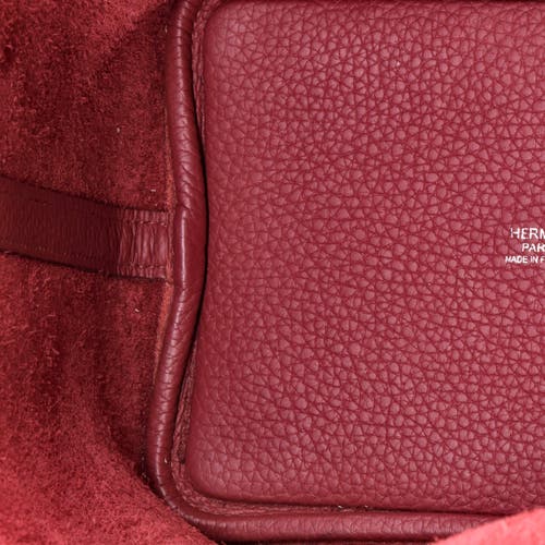 Pre-owned Hermes Hermes Picotin Lock Bag Clemence Pm In Red