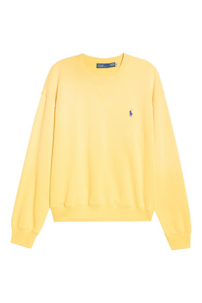 Fleece Crewneck Sweatshirt, Alternate, color, YELLOW