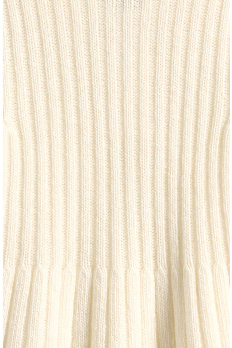 Kids' Long Sleeve Virgin Wool & Cashmere Polo Sweater Dress, Alternate, color, WHITE