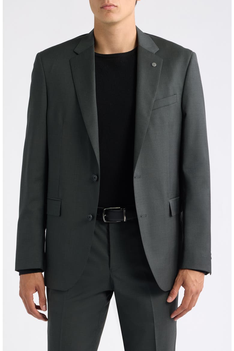 Ross Solid Wool Suit, Alternate, color, OLIVE