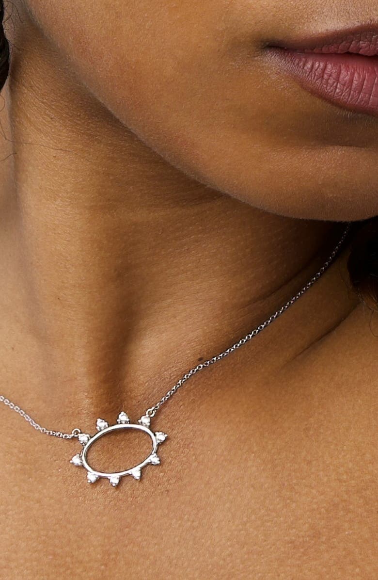 Seed2Stone Spiky Oval Pendant, Alternate, color, Silver