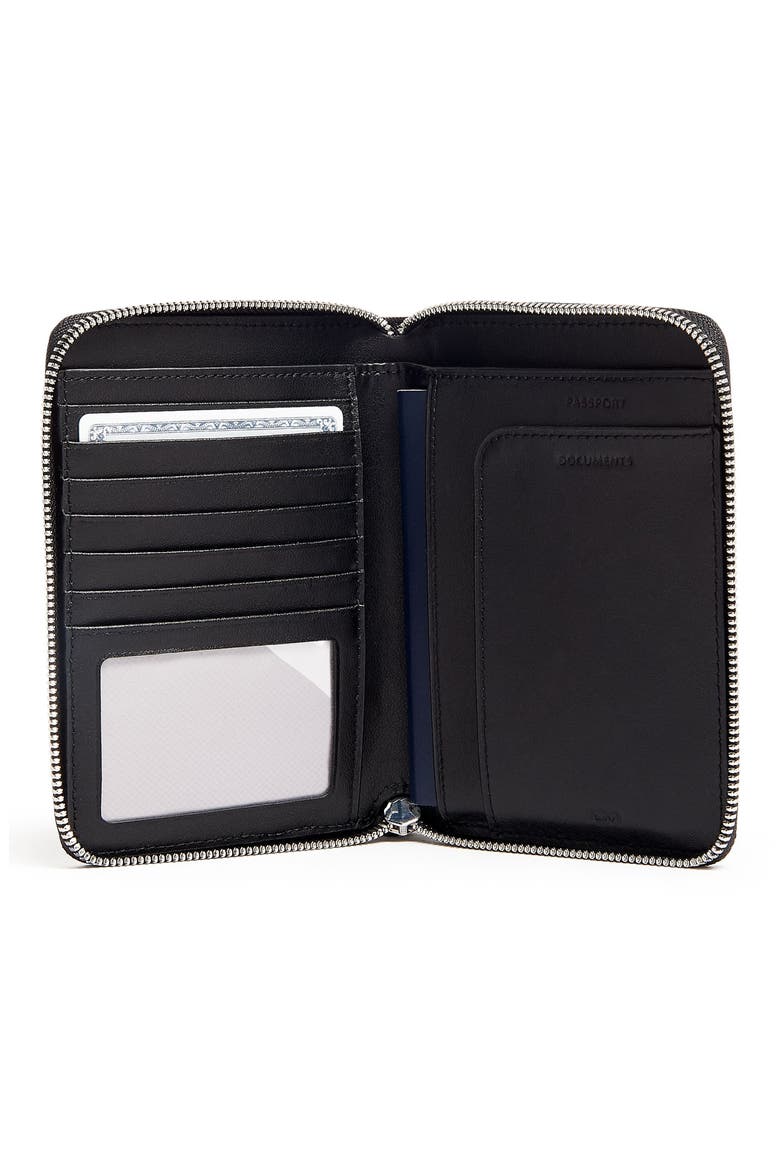 Belden Leather Zip Around Passport Case, Alternate, color, BLACK