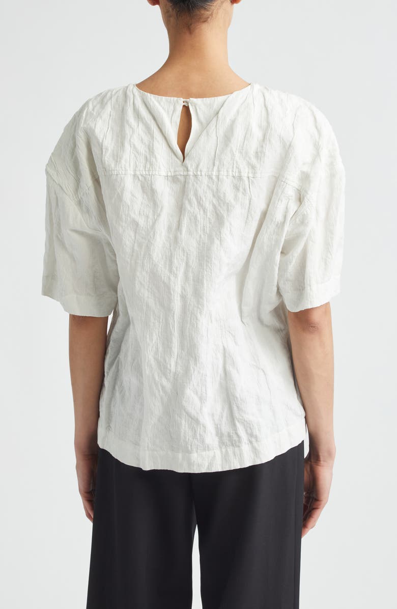 Proenza Schouler Hansly Crinkle Cotton Blend Top, Alternate, color, Off White