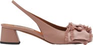 Lanvin LEATHER HEELED SLINGBACK BALLERINA