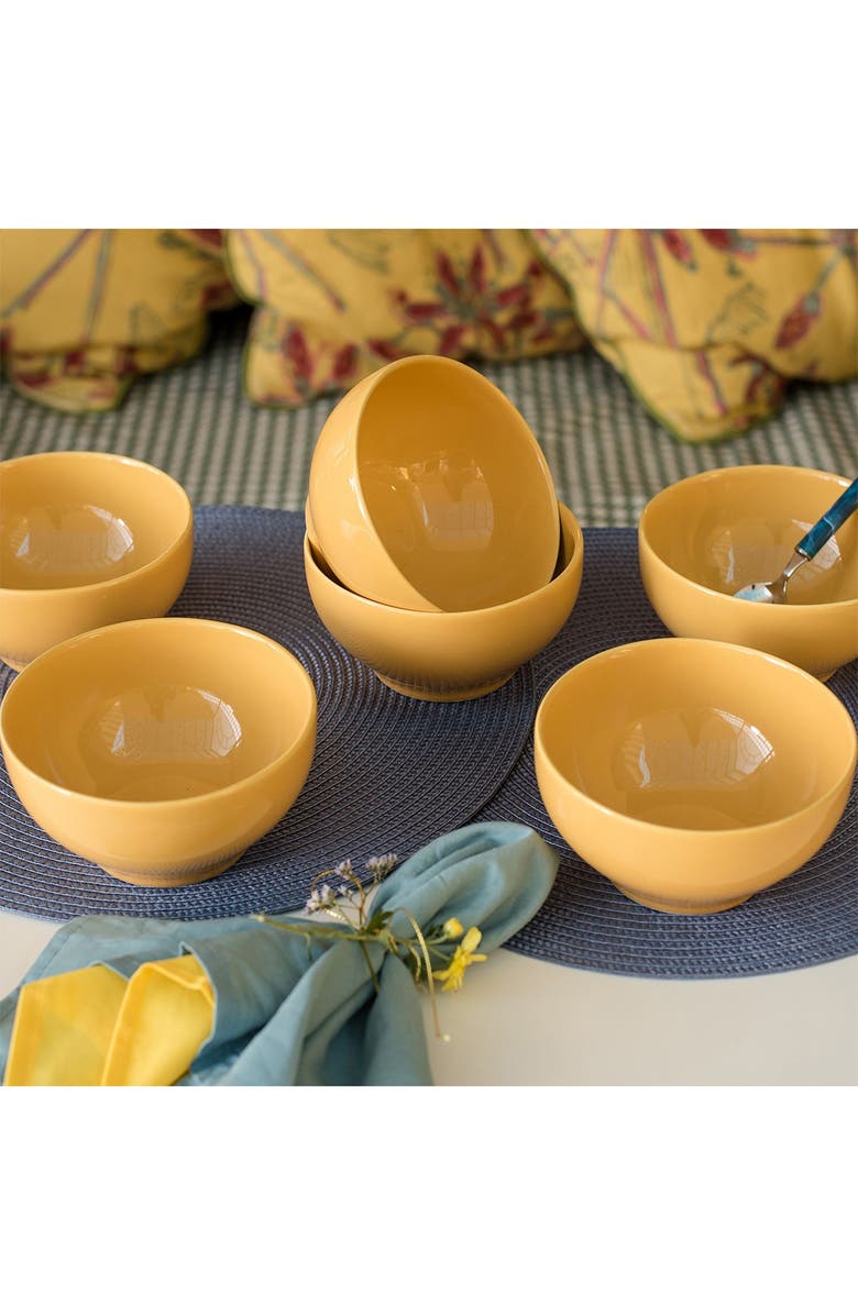 MANHATTAN COMFORT Actual 6 Large 20.29 oz. Dinner Soup Bowls - Yellow, Alternate, color,