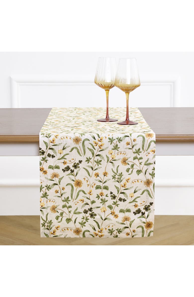 Solino Home Linen Table Runner for Dining Table, Holiday and Everyday Table Decor - Fall Botanical, Main, color, Multicolor