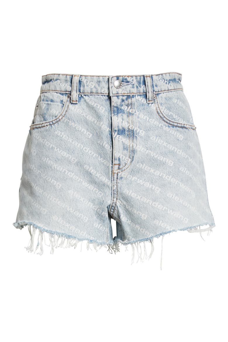 Bite Logo Cutoff Denim Shorts, Alternate, color, PEBBLE BLEACH